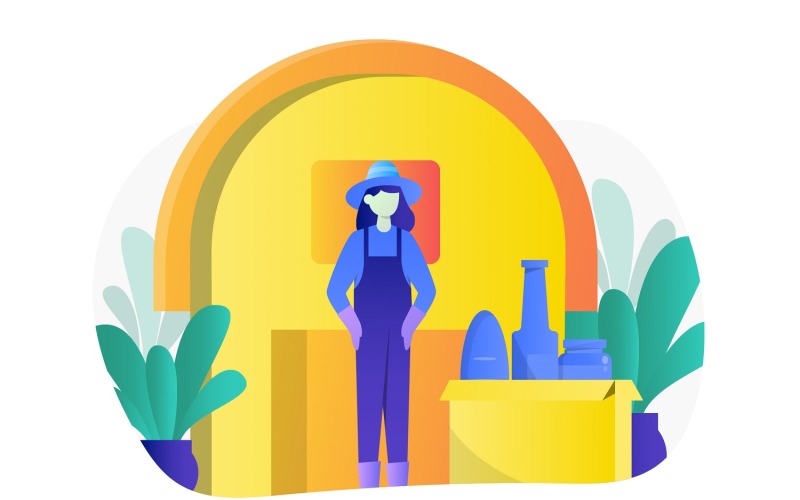 Download Vector "Gardening Illustration - Vector Image" / Gardening Illustration - Vector Image - Vector на тему графика illustration,flat,agriculture,farming,farm,field,plant,agricultural,nature,crop,farmer,harvest,organic,landscape,gardening