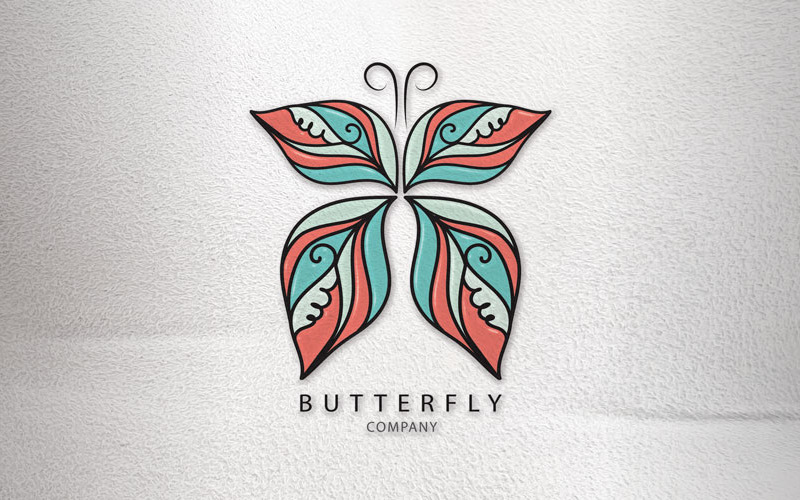 Kelebek vektör Logo şablonu