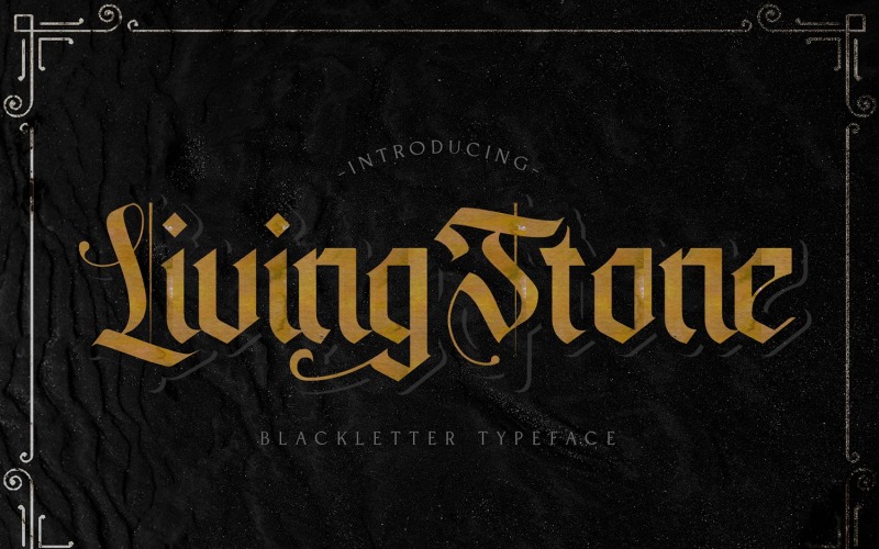 Download Шрифт "Livingstone - Blackletter Decorative Font" / Livingstone - Blackletter Decorative Font - Шрифт на тему графика blackletter,tattoo,gothic,decorative,display,medieval,fraktur,handdrawn,handlettering,calligraphy,lettering,brush,graffiti