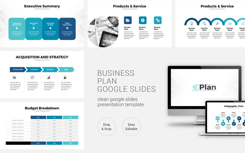 Moderno plano de negócios Google Slides