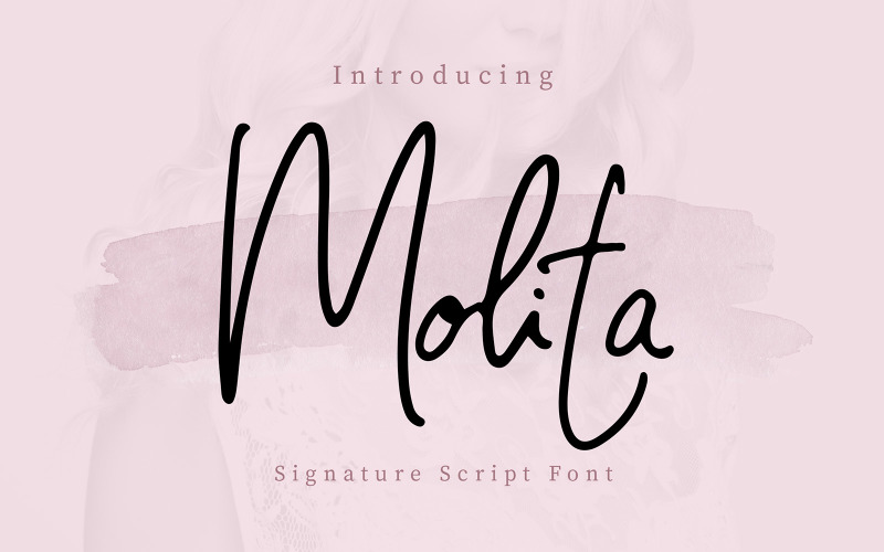 Molita handtekening cursief lettertype