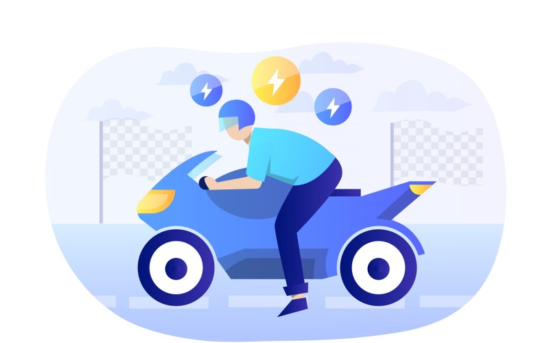 Download Vector "Motorcycle Flat Illustration - Vector Image" / Motorcycle Flat Illustration - Vector Image - Vector на тему графика illustration,vector,flat,extreme,sport,outdoor,adventure,lifestyle,graphics,competition,nature,air,travel,recreation,dangerous