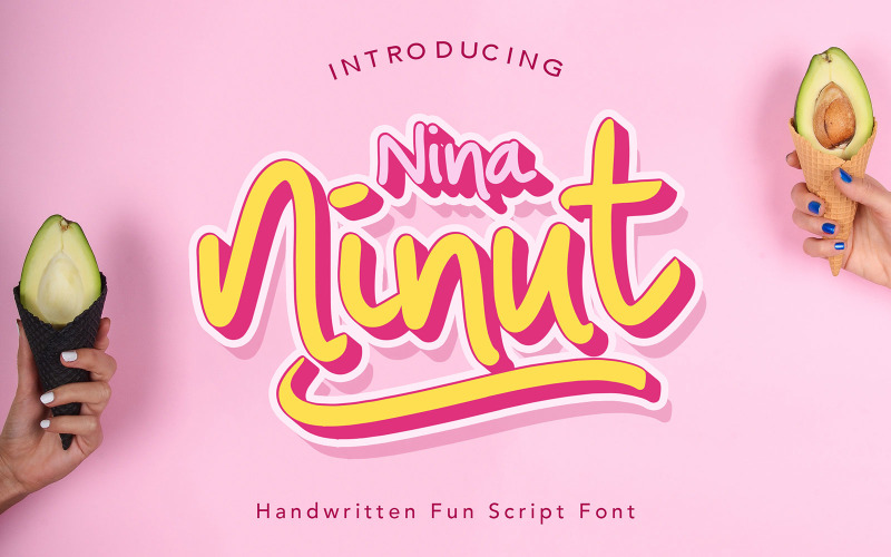 Download Шрифт "Nina Ninut - Fun Handwritten Font" / Nina Ninut - Fun Handwritten Font - Шрифт на тему графика monoline,fun,kid,font,handwritten,handwriting,quote,brand,logo