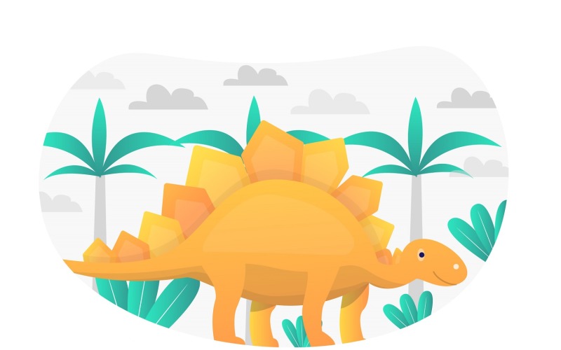 Stegosaurus flache Illustration - Vektorbild