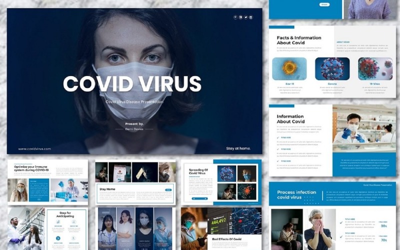 Covid Virus - шаблон PowerPoint для медицинской презентации