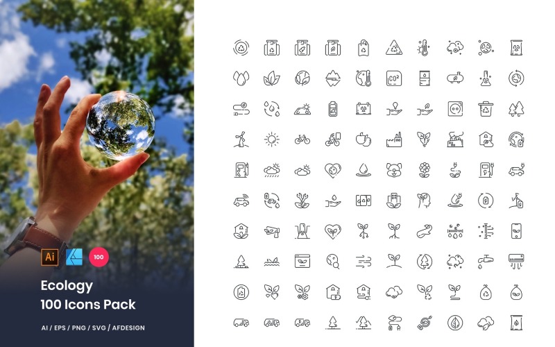 Download Набор иконок "Ecology 100 Set Pack Icon" / Ecology 100 Set Pack Icon - Набор иконок на тему графика ecology,energy,icon,line,solar,sun,sustainable,planet,eco,recycling,green,natural,global,science,earth