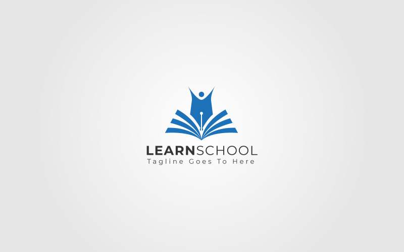 Leer school onderwijs Logo sjabloon
