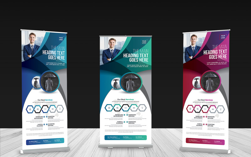 Download Фирменный стиль "Roll-up Banner - Corporate Identity Template" / Roll-up Banner - Corporate Identity Template - Фирменный стиль на тему графика ad,advert,advertisement,banners,blue,bundle,business,clean,company,corporate,creative,design,display,global,illustrator,indesign,marketing,modern,multipurpose,photoshop