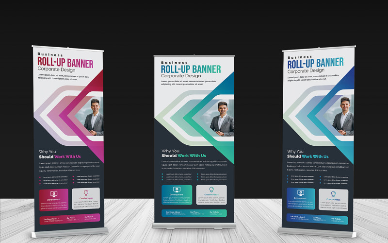 Download Фирменный стиль "Roll-up Banner - Corporate Identity Template" / Roll-up Banner - Corporate Identity Template - Фирменный стиль на тему графика ad,advert,advertisement,banners,blue,bundle,business,clean,company,corporate,creative,design,display,global,illustrator,indesign,marketing,modern,multipurpose,photoshop
