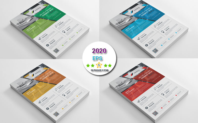 Červená barva Flyer - šablona Corporate Identity