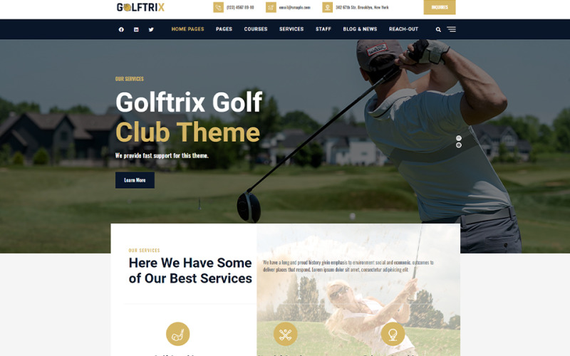 Голфтрикс | Тема WordPress для гольф-клуба