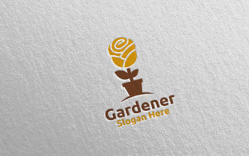 Роза ботанічний садівник дизайн 17 шаблон логотипу