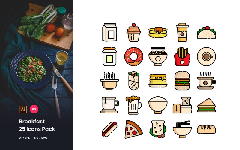 Download Набор иконок "Breakfast Toys Pack Icon Set" / Breakfast Toys Pack Icon Set - Набор иконок на тему графика icons,food,restaurant,cafe,sandwich,pizza,burger,cake,donuts,noodles,hotdog,kebab,bread