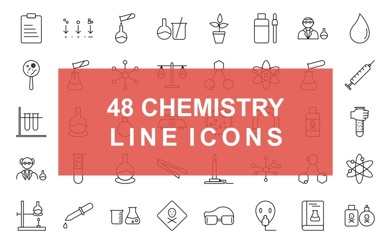 Download Набор иконок "Chemistry Line Black Icon Set" / Chemistry Line Black Icon Set - Набор иконок на тему графика chemistry,lab,notes,balance,dangerous,chemical,dropper,experiment,on,heat,h2o,graduated,cylinder,formula,mixing,chemicals,growth,bottle,and,chemist