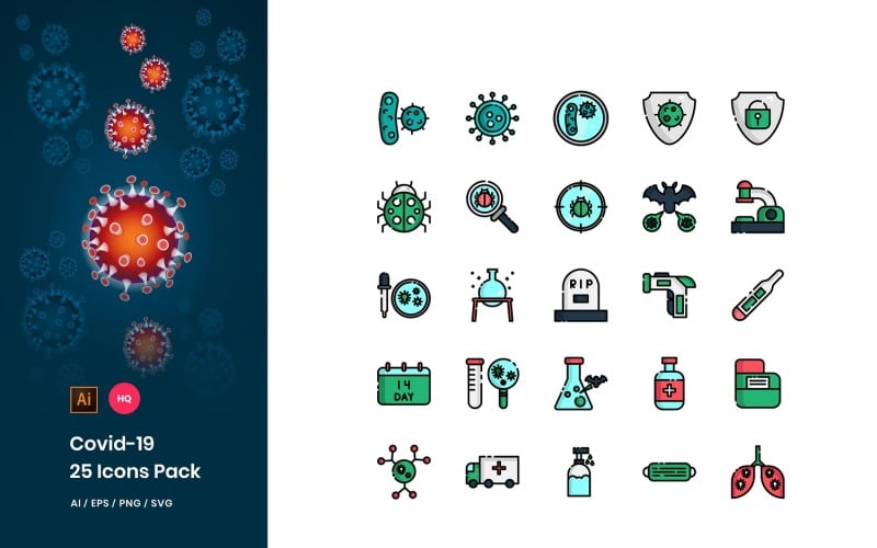 Covid-19 Pack Icon Set