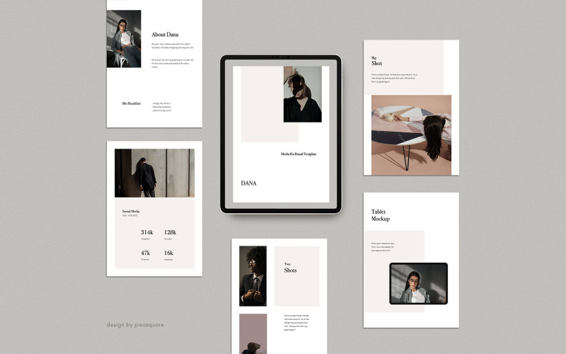 DANA - A4垂直媒体/新闻资料包的PowerPoint模板