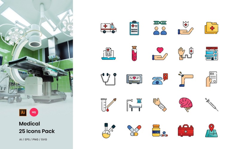 Medische Pack Icon Set