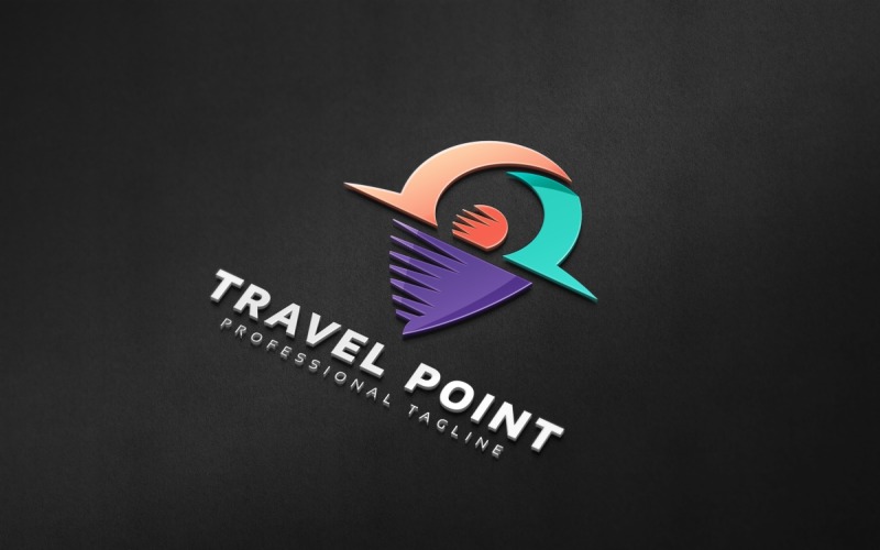 Modelo de logotipo de ponto de viagem