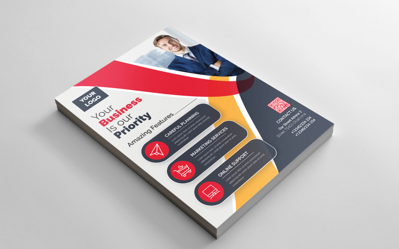 Download Фирменный стиль "Modern Colorful Flyer - Corporate Identity Template" / Modern Colorful Flyer - Corporate Identity Template - Фирменный стиль на тему графика black,blue,design,creative,flyer,graphic,modern,official,print,ready,professional,simple,standard,web,white