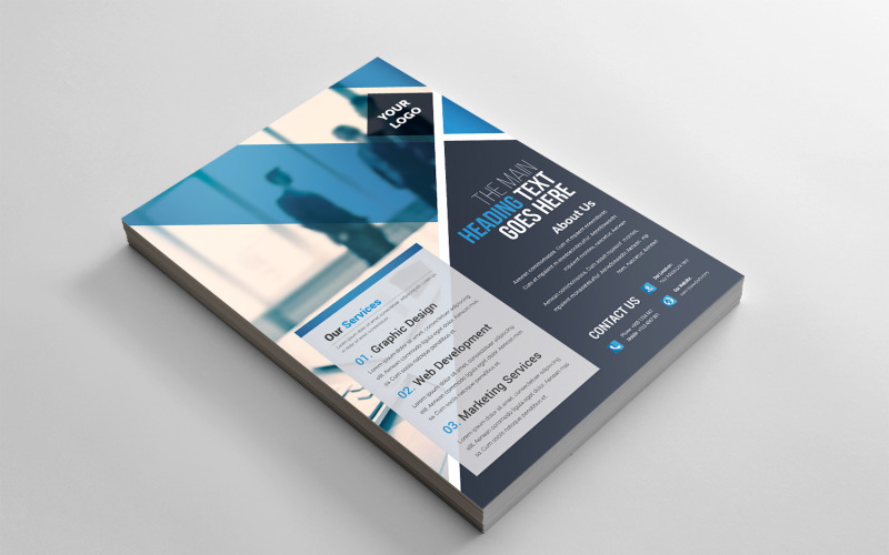 Download Фирменный стиль "Modern Geometric Flyer - Corporate Identity Template" / Modern Geometric Flyer - Corporate Identity Template - Фирменный стиль на тему графика black,blue,design,creative,flyer,graphic,modern,official,print,ready,professional,simple,standard,web,white