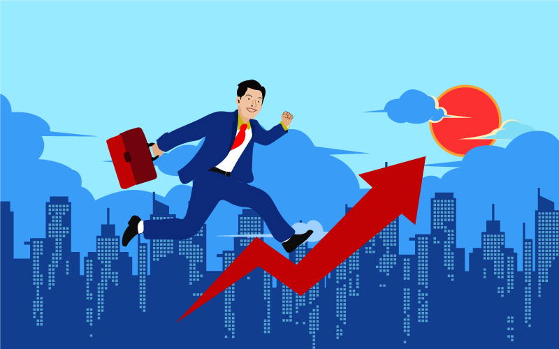 Download Иллюстрация "Business Grow Up Flat - Illustration" / Business Grow Up Flat - Illustration - Иллюстрация на тему графика illustration,web,flat,business,graphics,ui,ux,design,vector,psd,ai,illustrator,photoshop,cartoon,corporate,growth,rate