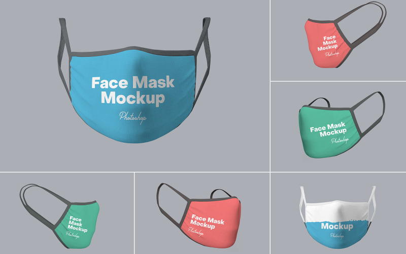 Download Мокап для продукта "Face Mask product mockup" / Face Mask product mockup - Мокап для продукта на тему графика mask,facemask,face,virus,covid19,corona,dust,medical,health,fabric,pollution,branding,pandemic,photoshop,psd,mockup