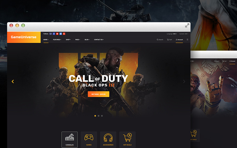 GameUniverse | Shopify Theme pro herní obchod