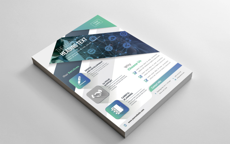Download Фирменный стиль "Geometric Flyer - Corporate Identity Template" / Geometric Flyer - Corporate Identity Template - Фирменный стиль на тему графика black,blue,design,creative,flyer,graphic,modern,official,print,ready,professional,simple,standard,web,white