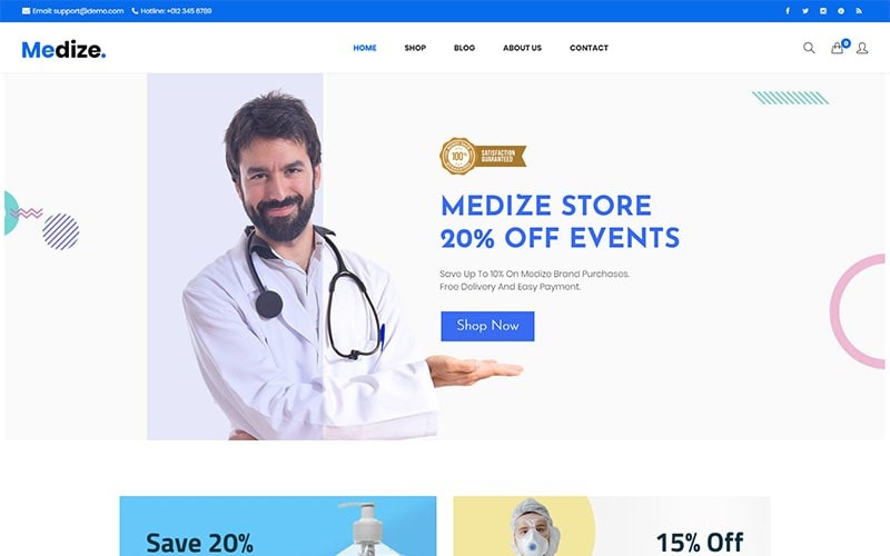 Medize - тема WooCommerce для медицины и здоровья
