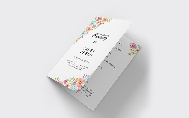 Download Фирменный стиль "Memorial Program - Corporate Identity Template" / Memorial Program - Corporate Identity Template - Фирменный стиль на тему графика funeral,program,template,brochure,memorial,service,obituary,programs,floral,church,order,of,printable