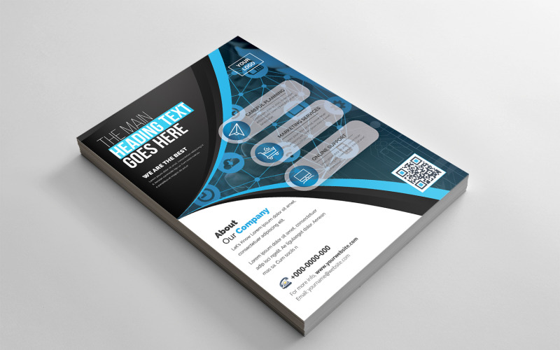 Download Фирменный стиль "Modern Flyer - Corporate Identity Template" / Modern Flyer - Corporate Identity Template - Фирменный стиль на тему графика black,blue,design,creative,flyer,graphic,modern,official,print,ready,professional,simple,standard,web,white