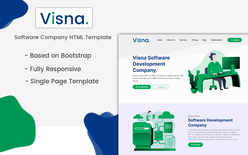 Visna - Modèle de page de destination de la société de logiciels