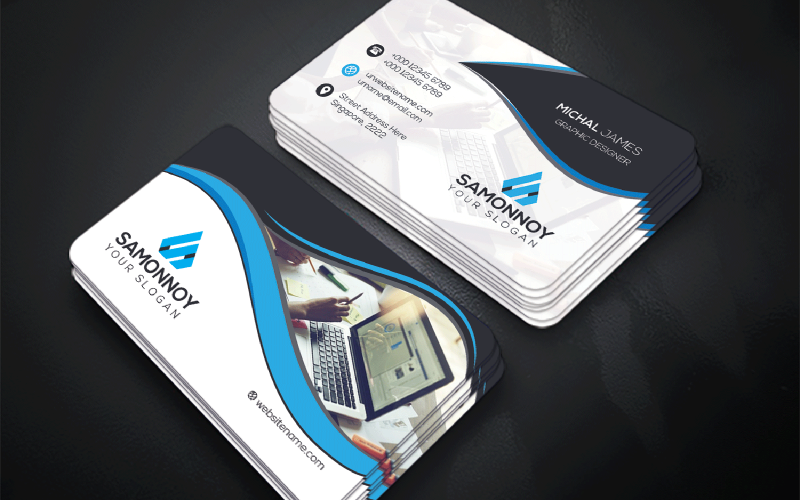 Download Фирменный стиль "Business Card - Corporate Identity Template" / Business Card - Corporate Identity Template - Фирменный стиль на тему графика print,designer,business,card,both,side,design,green,black,white,professional,modern,graphic,landscape,official,standard,creative,simple,web,logo