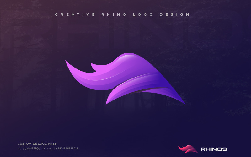 Download Шаблон логотипа "Creative Сolorful Rhino Design Logo Template" / Creative Сolorful Rhino Design Logo Template - Шаблон логотипа на тему графика logo,design,template,company,colorful,rhino,animals,creative,corporate,business,social,media,brand,identity,name,web,website,mobile,icon,vector