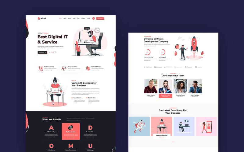 Download PSD шаблон "Webit - IT Solutions & Business PSD Template" / Webit - IT Solutions & Business PSD Template - PSD шаблон на тему маркетинговое агентство agengy,business,corporate,creative,it,it,services,solutions,modern,multipurpose,portfolio,seo,software
