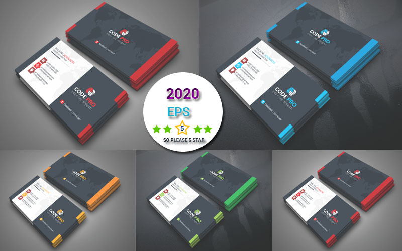 Biglietto da visita di colore verde - modello di identità aziendale