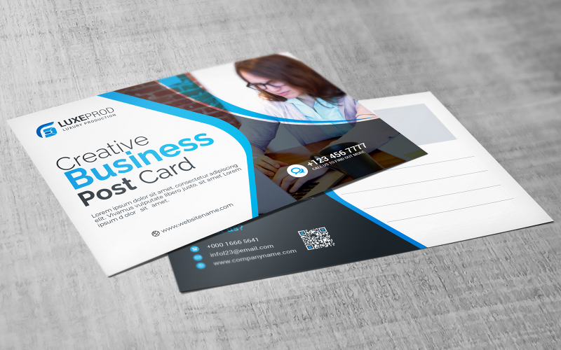 Download Фирменный стиль "Creative Business Post Card - Corporate Identity Template" / Creative Business Post Card - Corporate Identity Template - Фирменный стиль на тему графика black,blue,both,side,design,business,card,postcard,creative,postcard,designer,flyer,graphic,green,landscape,logo,magazine,modern,official,print