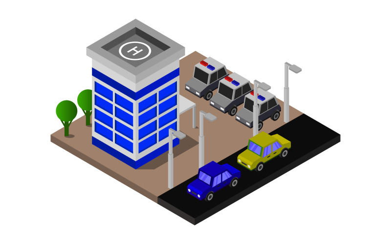 Download Vector "Isometric Police Station On A White Background - Vector Image" / Isometric Police Station On A White Background - Vector Image - Vector на тему графика illustration,police,cartoon,architecture,graphic,department,vector,station,design,street,flat,car,house,isolated,icon,exterior,city,authority,background,enforcement