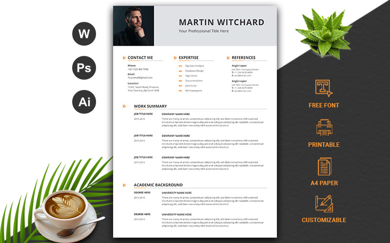 Download Резюме "Minimal Resume Template" / Minimal Resume Template - Резюме на тему графика cv,rsume,template,layered,modern,photoshop,minimal,letter,printable,lawyer,profational,creative,eaditable,word,indesign,cvdesign,docx,jobecv,elegent,portfolio
