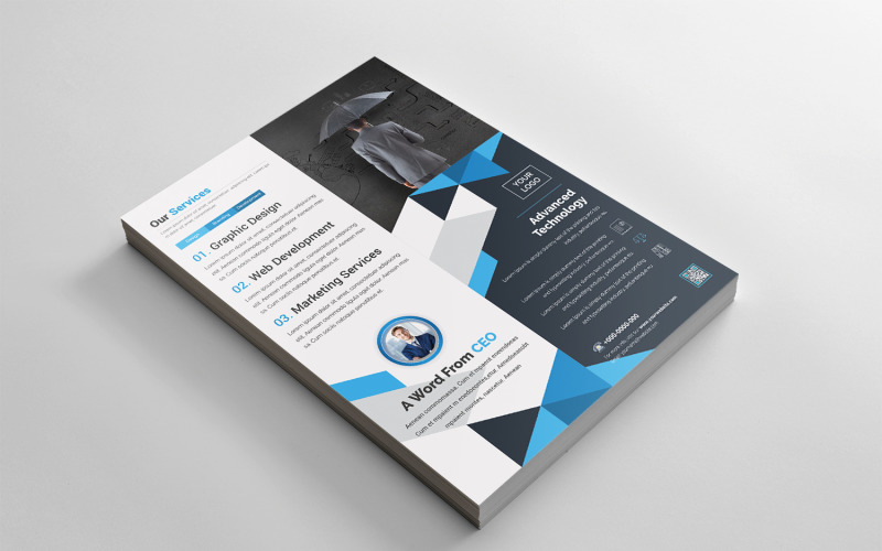 Download Фирменный стиль "Modern Flyer - Corporate Identity Template" / Modern Flyer - Corporate Identity Template - Фирменный стиль на тему графика black,blue,design,creative,flyer,graphic,modern,official,print,ready,professional,simple,standard,web,white