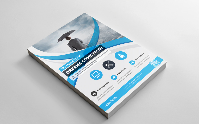 Download Фирменный стиль "Modern Flyer - Corporate Identity Template" / Modern Flyer - Corporate Identity Template - Фирменный стиль на тему графика black,blue,design,creative,flyer,graphic,modern,official,print,ready,professional,simple,standard,web,white