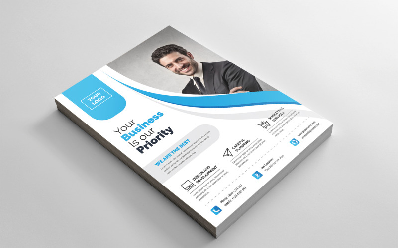 Download Фирменный стиль "Modern Flyer - Corporate Identity Template" / Modern Flyer - Corporate Identity Template - Фирменный стиль на тему графика black,blue,design,creative,flyer,graphic,modern,official,print,ready,professional,simple,standard,web,white