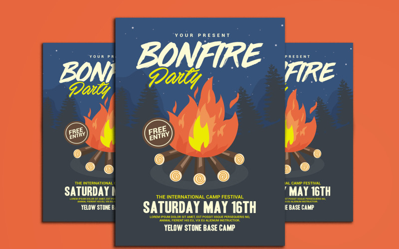 Bonfire Event Party - mall för företagsidentitet