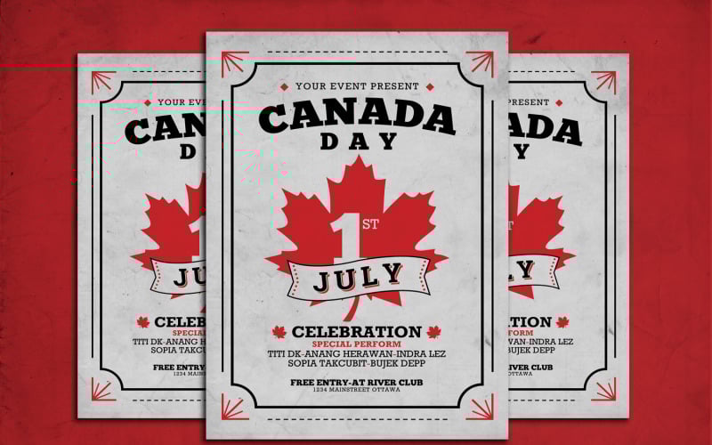 Download Фирменный стиль "Canada Day Flyer - Corporate Identity Template" / Canada Day Flyer - Corporate Identity Template - Фирменный стиль на тему графика canada,day,designs,celebration,club,flyer,flag,hockey,july,1st,leaf,national,paper,party,post,premier,juillet,quebec,red,and