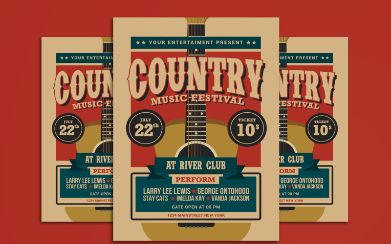 Download Фирменный стиль "Country Music Festival - Corporate Identity Template" / Country Music Festival - Corporate Identity Template - Фирменный стиль на тему графика cool,flyer,country,live,night,party,poster,event,far,west,farwest,template,nightclub,rodeo,saloon,vintage,western,western,poster,yellow