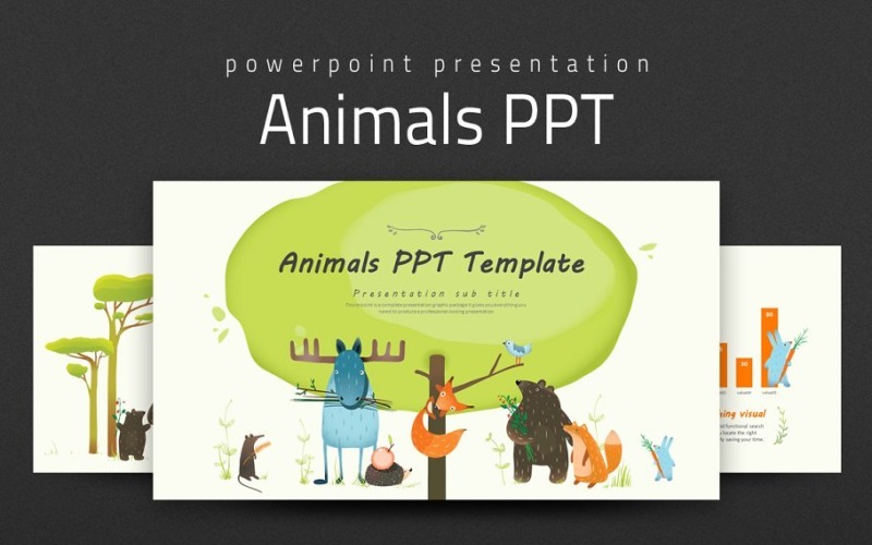 Dieren PPT PowerPoint-sjabloon