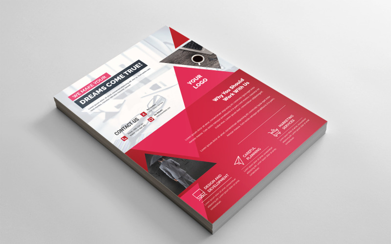 Download Фирменный стиль "Geometric Flyer - Corporate Identity Template" / Geometric Flyer - Corporate Identity Template - Фирменный стиль на тему графика black,blue,design,creative,flyer,graphic,modern,official,print,ready,professional,simple,standard,web,white