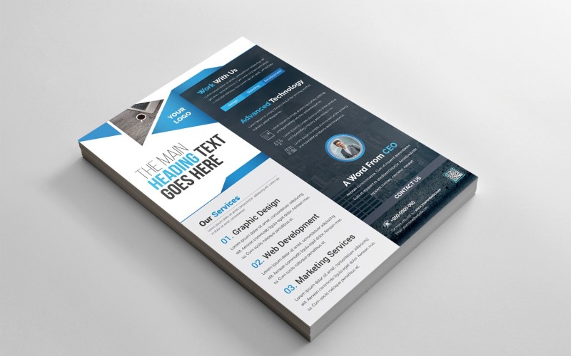 Download Фирменный стиль "Geometric Flyer - Corporate Identity Template" / Geometric Flyer - Corporate Identity Template - Фирменный стиль на тему графика black,blue,design,creative,flyer,graphic,modern,official,print,ready,professional,simple,standard,web,white