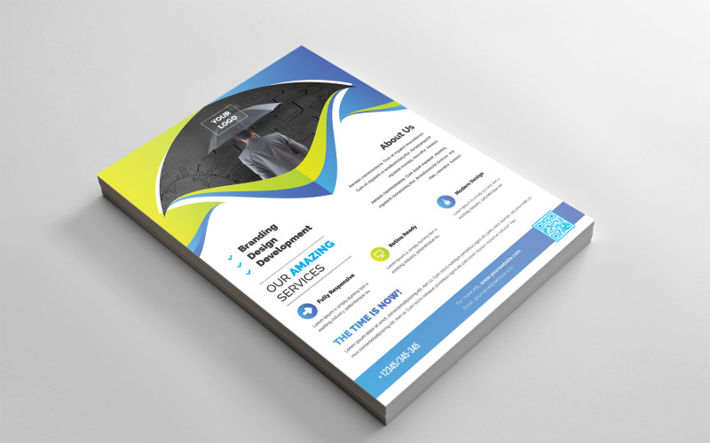 Download Фирменный стиль "Geometric Flyer - Corporate Identity Template" / Geometric Flyer - Corporate Identity Template - Фирменный стиль на тему графика black,blue,design,creative,flyer,graphic,modern,official,print,ready,professional,simple,standard,web,white