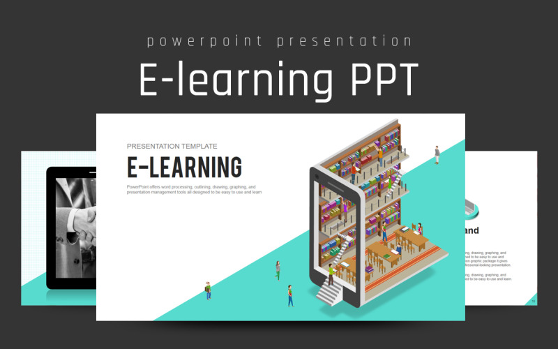 Modèle PowerPoint PPT d'apprentissage en ligne